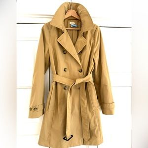 J Crew Factory Trench Coat - cotton/nylon - camel - excellent condition sz 12